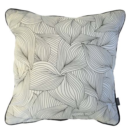 Lilium Charcoal with Black Piping Cushion Cover Buy Online in Zimbabwe thedailysale.shop