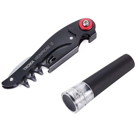 TROIKA Waiters Tool - Bottle Opener, Knife and Corkscrew plus Vacuum Seal