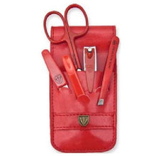 Load image into Gallery viewer, Kellermann 3 Swords Manicure Set FU 58831 MC Red with Red Tools - 5 Piece
