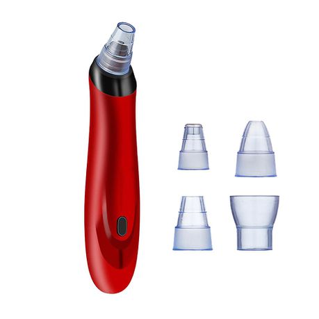 Electric Facial Pore Vacuum Cleaner with 5 Sucker Heads - Red