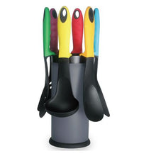 Load image into Gallery viewer, Royalty Line 7-Piece Kitchen Utensil Set with Rotating Stand - Grey
