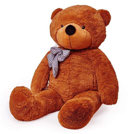 Giant Cuddly Plush Teddy Bear with Bow - Tie - Dark Brown- 120cm Buy Online in Zimbabwe thedailysale.shop