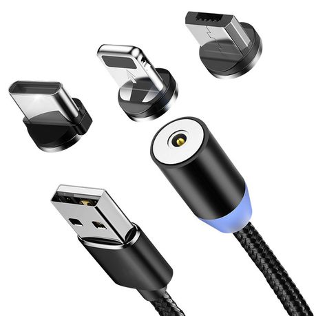 3 in 1 Magnetic USB Charger Cable with LED Light Buy Online in Zimbabwe thedailysale.shop