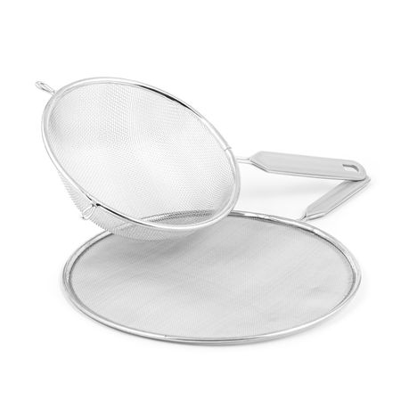 Splatter Screen And  Sieve - White