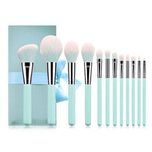 Load image into Gallery viewer, 12 Piece Makeup Brush Set With Pouch - Turquoise
