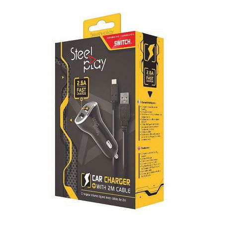 Steelplay - Car Charger With 2 Usb Ports + 2m Charge Cable (Switch) Buy Online in Zimbabwe thedailysale.shop
