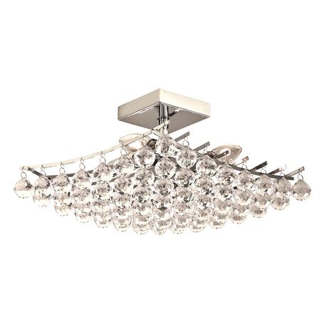Polished Chrome Ceiling Fitting with Acrylic Crystals