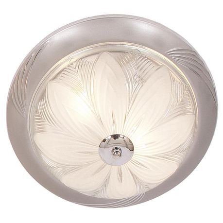 Chrome Ceiling Fitting with Clear and Frosted Patterned Glass Buy Online in Zimbabwe thedailysale.shop