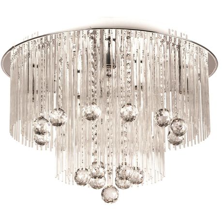 Ceiling Fitting with Glass Strands and Crystals