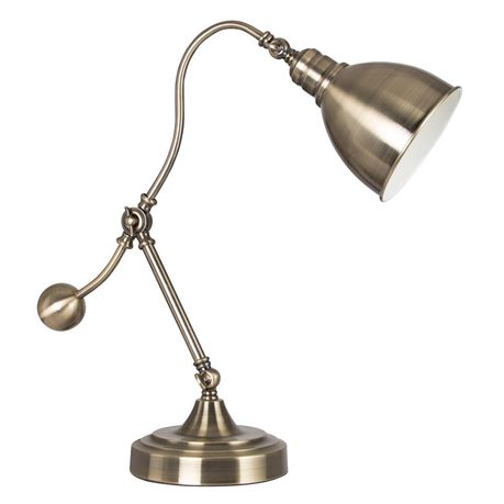 Curved Antique Brass Table Lamp