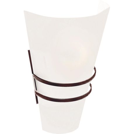 Brown Metal Wall Bracket with Frosted Glass