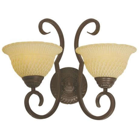 Resin Up Facing Wall Bracket with Brown Glass