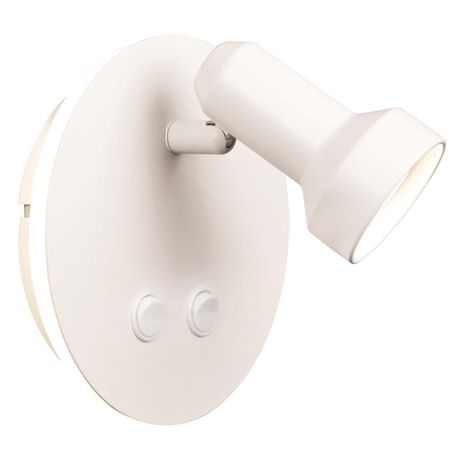 Round Matt White Metal Wall Bracket with Back Light and 2 Switches