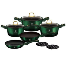 Load image into Gallery viewer, Berlinger Haus 10 Piece Titanium Coating Cookware Set - Emerald Collection
