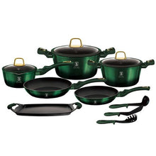 Load image into Gallery viewer, Berlinger Haus 12 Piece Titanium Coating Cookware Set - Emerald Collection

