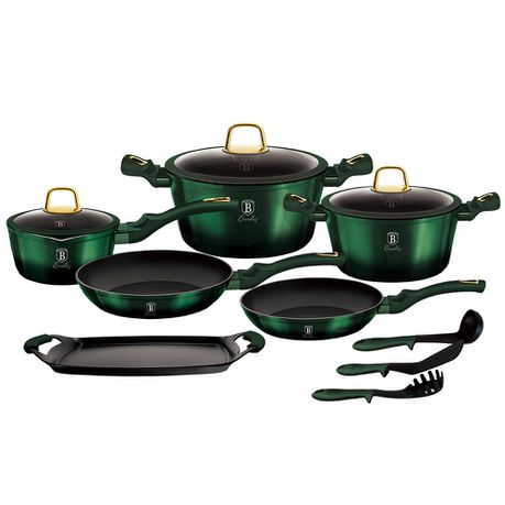 Berlinger Haus 12 Piece Titanium Coating Cookware Set - Emerald Collection