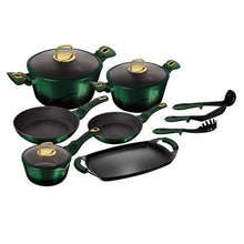 Load image into Gallery viewer, Berlinger Haus 12 Piece Titanium Coating Cookware Set - Emerald Collection
