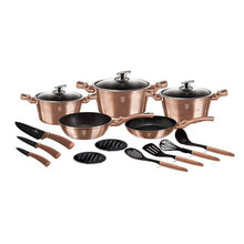 Load image into Gallery viewer, Berlinger Haus 17-Piece Marble Coating Cookware Set - Rose Gold Edition
