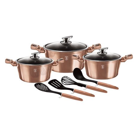 Berlinger Haus 10 Piece Marble Coating Cookware Set - Rose Gold Edition Buy Online in Zimbabwe thedailysale.shop