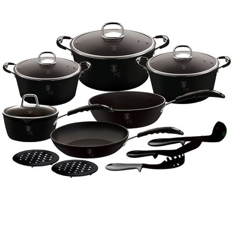 Berlinger Haus 15 Piece Oven Safe Cookware Set - Black Professional Line Buy Online in Zimbabwe thedailysale.shop