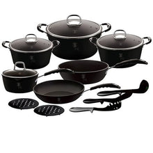 Load image into Gallery viewer, Berlinger Haus 15 Piece Oven Safe Cookware Set - Black Professional Line
