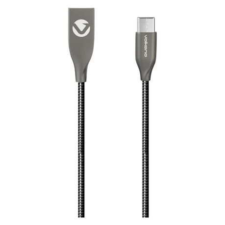 Volkano Type-C Cable - Iron Series - 1.2m - Black Buy Online in Zimbabwe thedailysale.shop