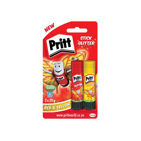 Pritt 20g Glitter Glue Stick Red & Yellow Buy Online in Zimbabwe thedailysale.shop