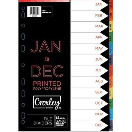 Croxley Indices Printed Jan - Dec Set (Pack of 10) Buy Online in Zimbabwe thedailysale.shop