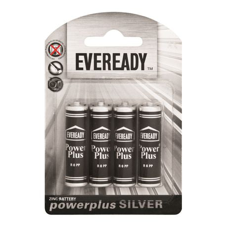 Eveready AA Power Plus Batteries - Black & Silver