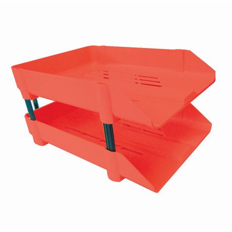 Twinlock Desk Tray - Red -2 trays and 4 risers Buy Online in Zimbabwe thedailysale.shop