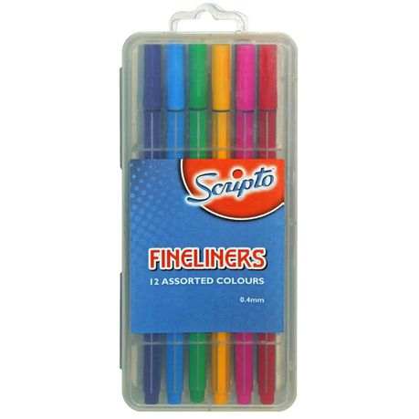 Scripto Fineliners (Box of 12 Colours) Buy Online in Zimbabwe thedailysale.shop