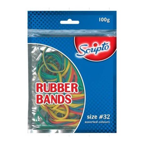 Scripto #32 Assorted Colours Rubber Bands - 100g Buy Online in Zimbabwe thedailysale.shop