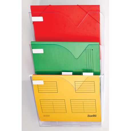 Bantex Vision Wall Pocket Organiser - Clear (A4 Landscape) Buy Online in Zimbabwe thedailysale.shop