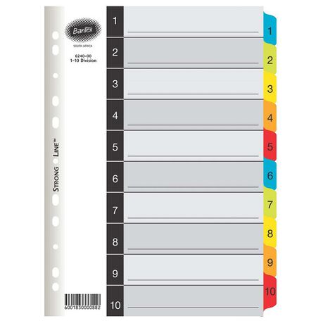 Bantex Mylar Multi Punched Tabbed Dividers - Assorted Buy Online in Zimbabwe thedailysale.shop