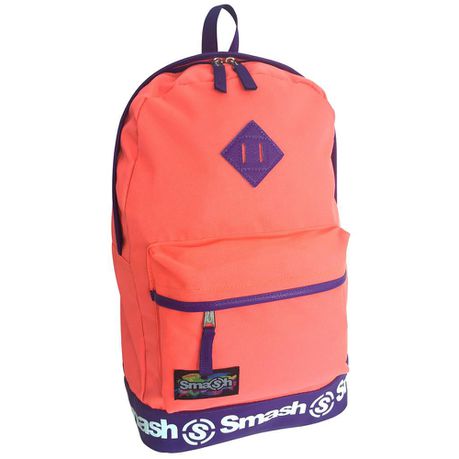 SMASH Neon PVC Trim 2 Pocket Backpack - Orange Buy Online in Zimbabwe thedailysale.shop