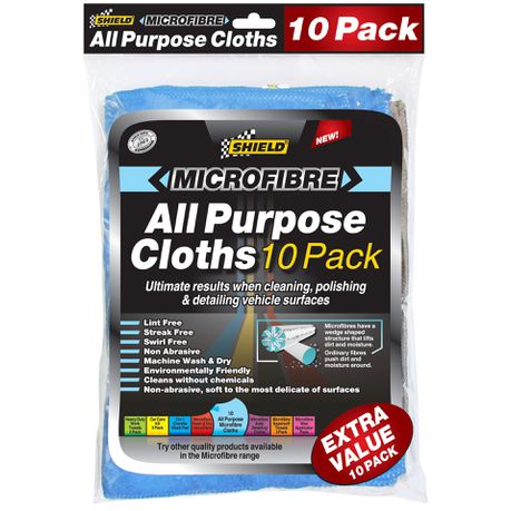 Shield MicroFibre All Purpose Cloths - 10 Pack