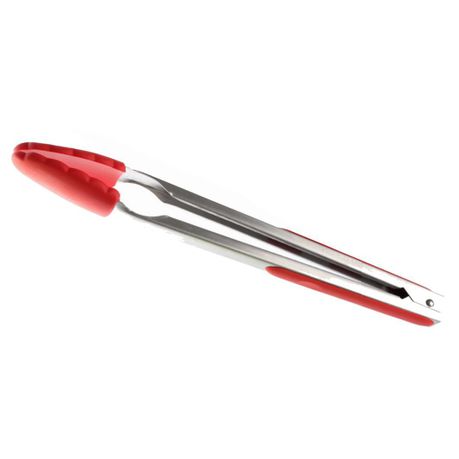 Gourmand - 30cm Silicone Tongs With Auto Lock - Red