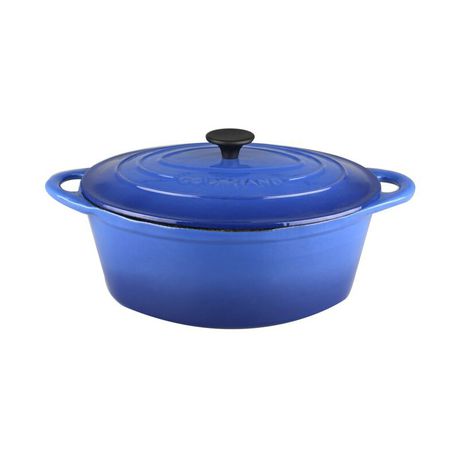 Gourmand - 4.5 Litre Oval Cast Iron Casserole - Blue