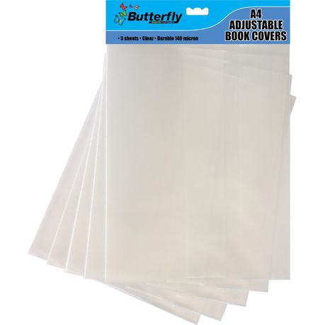 Butterfly Adjustable A4 Plastic Book Covers Clear 5's Buy Online in Zimbabwe thedailysale.shop