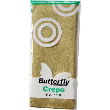 Butterfly Crepe Paper 1 Sheet - Gold (C38) Buy Online in Zimbabwe thedailysale.shop