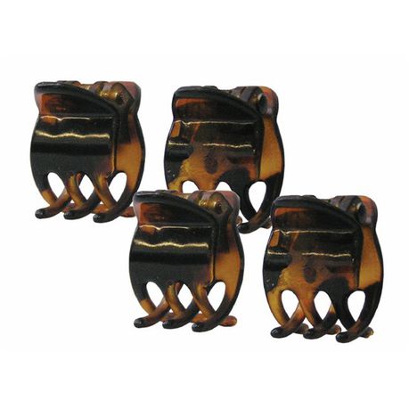 Chic Mini Hair Clamp 4 Pack - 2cm Tortoise Shell Buy Online in Zimbabwe thedailysale.shop