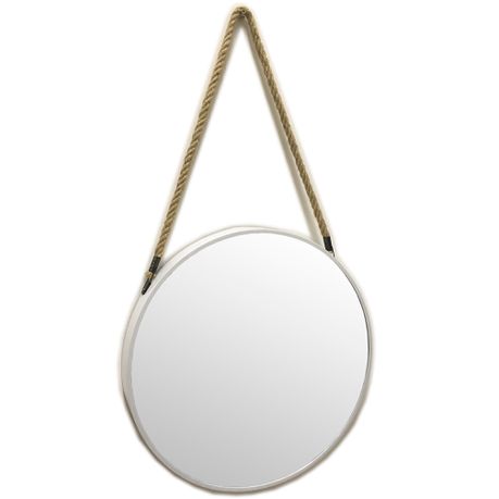 45cm Rope Mirror white