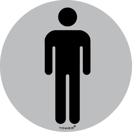 Tower Aluminium Anodised Round Standard Sign - Mens Toilet Buy Online in Zimbabwe thedailysale.shop