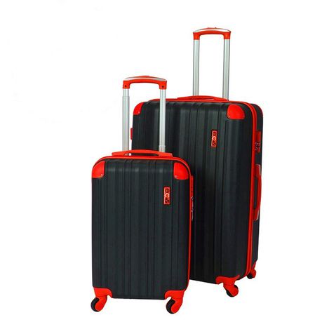 Eco San Juan 2 Piece ABS Luggage Set Black & Red Buy Online in Zimbabwe thedailysale.shop