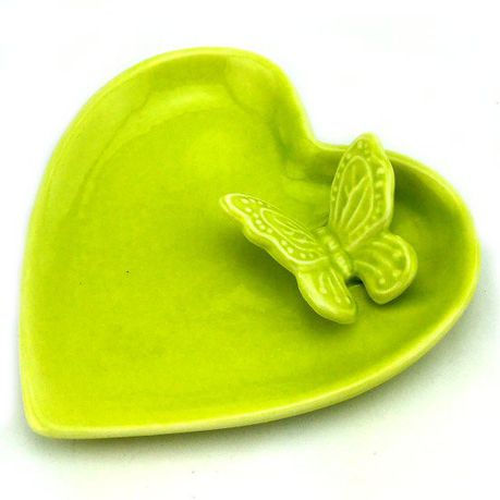 Pamper Hamper - Ceramic Heart Tray - Green