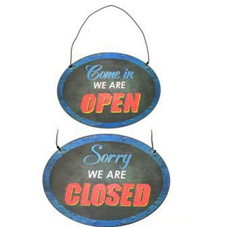 Pamper Hamper - Open Closed Double Sided Metal Plaque Buy Online in Zimbabwe thedailysale.shop