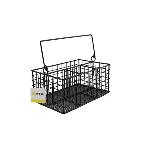 Regent Wire Cutlery Caddy With Handle - Powder Coated Black Buy Online in Zimbabwe thedailysale.shop