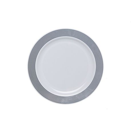 Gizmo - Elegant 19cm Silver Lined Rim Plates - Set Of 4