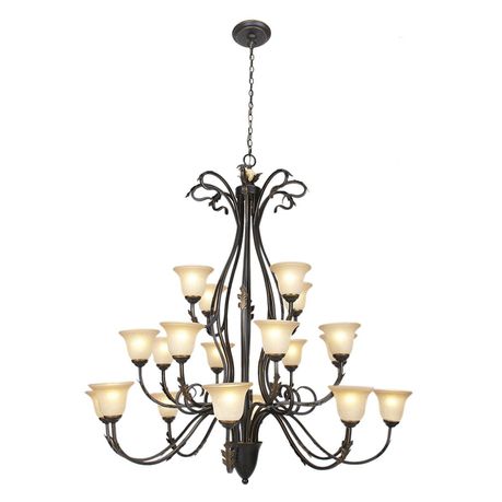 3 Tier Metal Chandelier Faded Amber Glass 20 Lights - Bright Star Lighting Buy Online in Zimbabwe thedailysale.shop