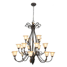 Load image into Gallery viewer, 3 Tier Metal Chandelier Faded Amber Glass 20 Lights - Bright Star Lighting
